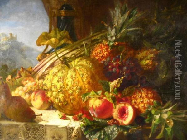 Still Life Of Fruit Oil Painting - Henri Emile Brunner-Lacoste
