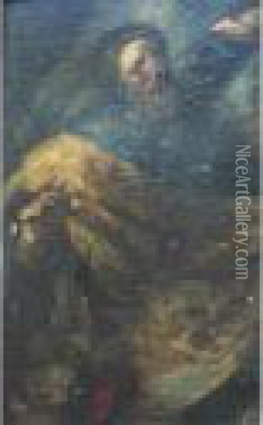 Study Of A Bearded Male Figure Oil Painting - Leonaert Bramer