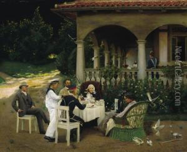 The Garden Party Oil Painting - Erich Riefstahl