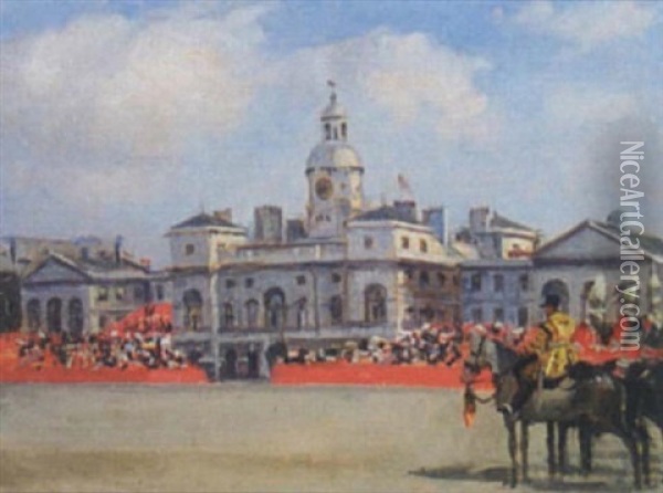 Horse Guards Oil Painting - Bernhard Sickert