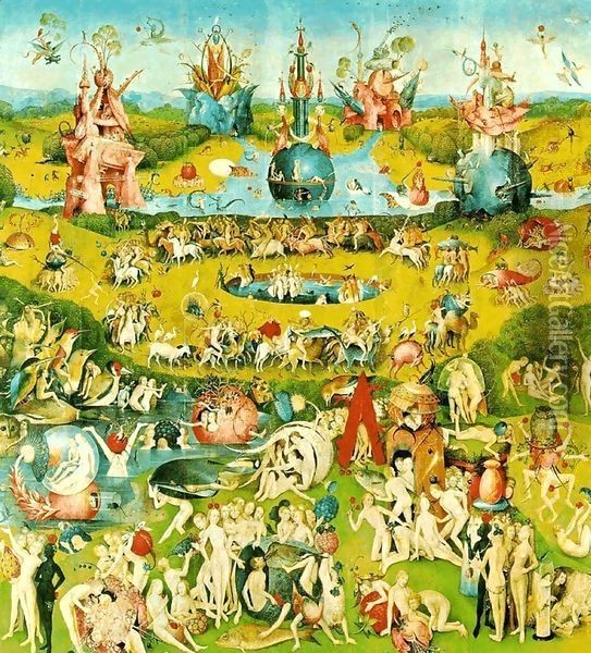The Garden of Earthly Delights panel 2 Oil Painting - Hieronymous Bosch