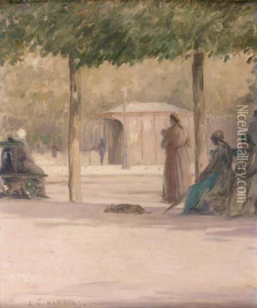 Au Jardin Public, Les Nounous Oil Painting - Louis Welden Hawkins