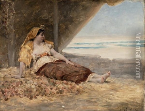 Cleopatra Revenderesse D'oignons, Circa 1880 Oil Painting - Jules Arsene Garnier