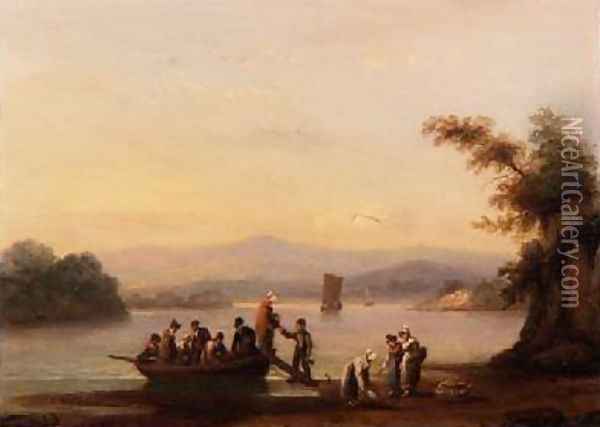 On the Dart near Dittisham 1828 Oil Painting - Thomas Luny