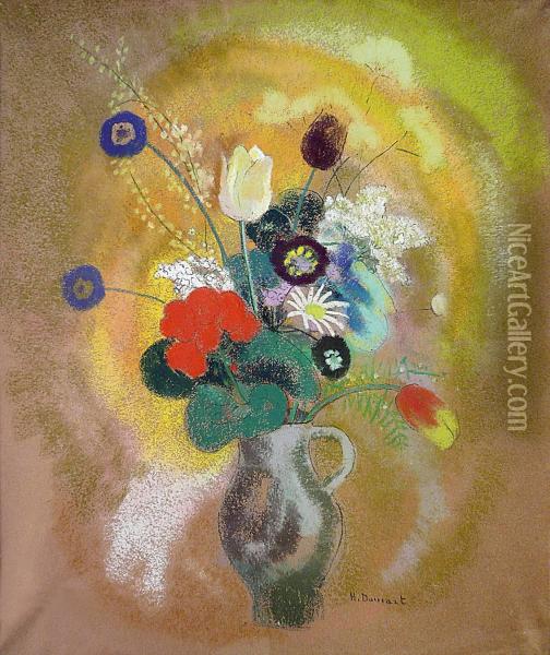 Bouquet En Fleurs Oil Painting - Henriette Damart