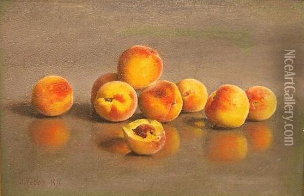 Peach Still Life Oil Painting - Joseph Decker