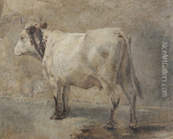 Stehende Kuh Nach Links Oil Painting - Hermann Baisch