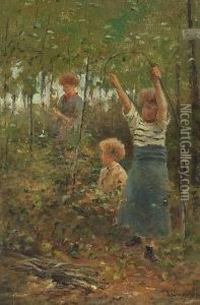 Gathering Wood Oil Painting - James Charles