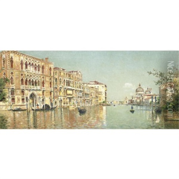 The Grand Canal Oil Painting - Antonio Maria de Reyna Manescau