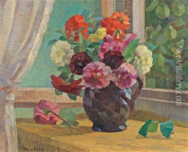 Blumenstillleben Oil Painting - Therese Von Mor-Sunegg