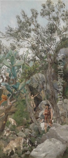 Die Nymphe Von Capri Oil Painting - Karl Oderich