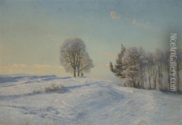 Winter Im Waldviertel Oil Painting - Thomas Leitner