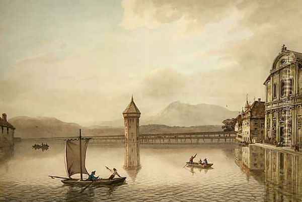 A View at Lucerne Oil Painting - William Pars