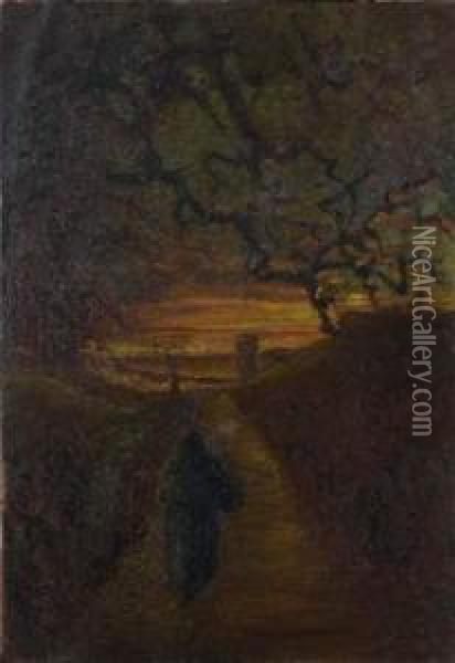 Le Chemin Oil Painting - Leon Pourtau