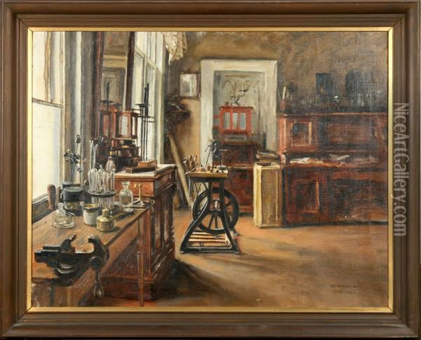 Interior Fran Verkstad Oil Painting - Karl Ii Bennewitz Von Lofen