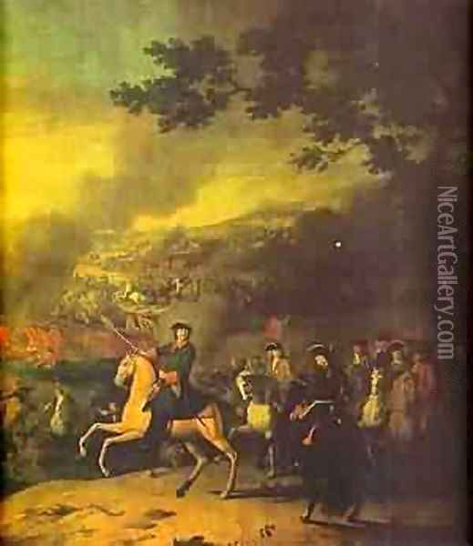 Peter The Great At The Battle Of Poltava Detail 1718 Oil Painting - Louis Caravaque