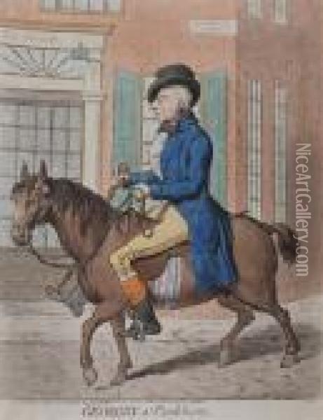 Georgey A Cock-horse Oil Painting - James Gillray