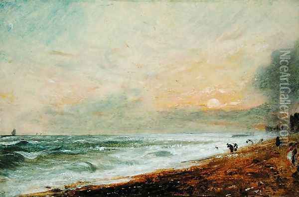 Hove Beach, c.1824 Oil Painting - John Constable