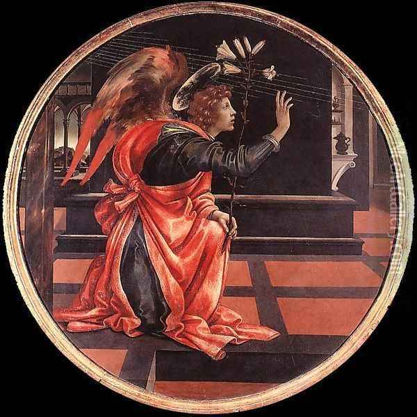 Gabriel from the Annunciation 2 Oil Painting - Filippino Lippi