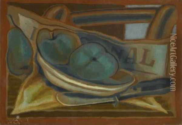 Les Pommes Oil Painting - Juan Gris