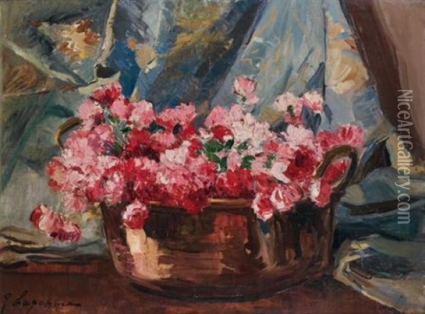 Corbeille De Fleurs Oil Painting - Georgi Alexandrovich Lapchine