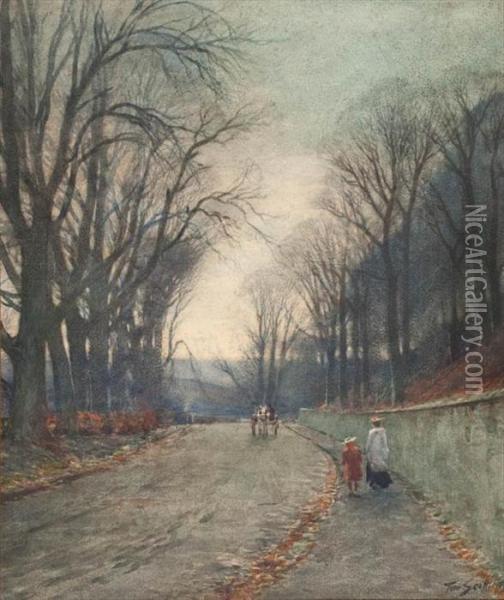 Dusk On Yarrow Road, Selkirk Oil Painting - Tom Scott