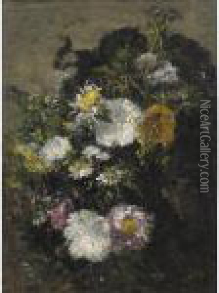 Etude De Marguerites Oil Painting - Eugene Boudin