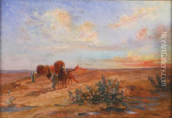 La Caravane Dans Le Desert Oil Painting - Louis Francois Cabanes