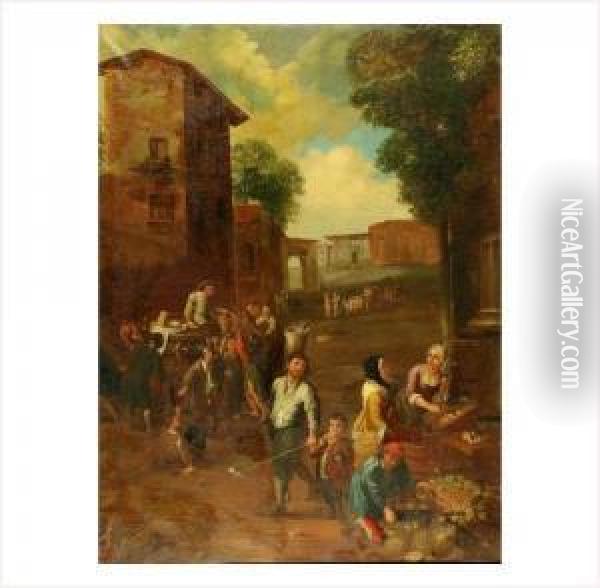 Scene De Vendanges Oil Painting - Pietro Domenico Oliviero