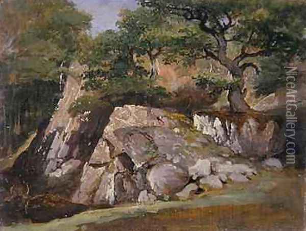 A View of the Valley of Rocks near Mittlach Oil Painting - James Arthur O'Connor