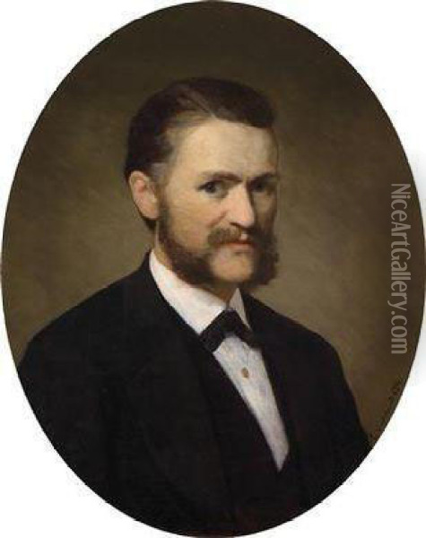 Portrait Of A Gentleman Oil Painting - Eduard Charlemont