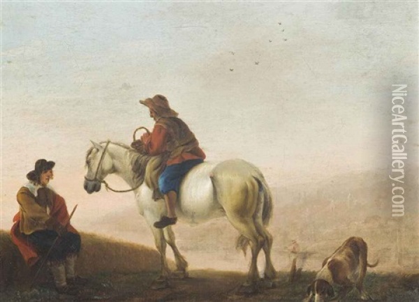 The Resting Travellers Oil Painting - Pieter Jacobsz. van Laer