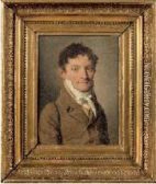 Portrait D'abraham G. Perront. Oil Painting - Louis Leopold Boilly