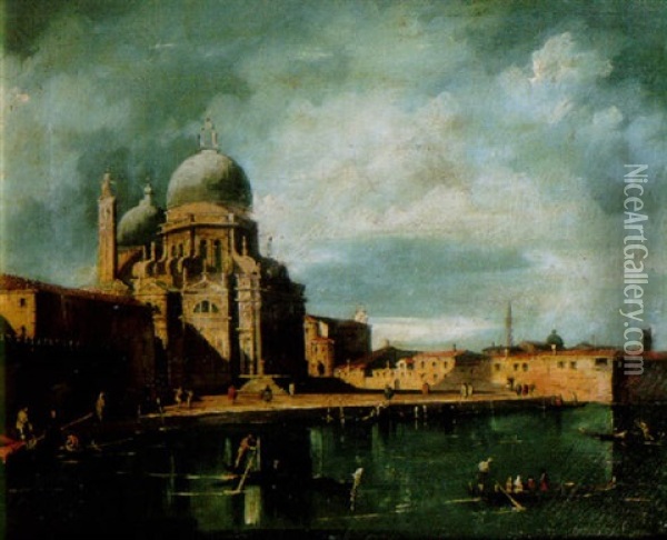 A View Of Santa Maria Della Salute From The Grand Canal Oil Painting - Giacomo Guardi