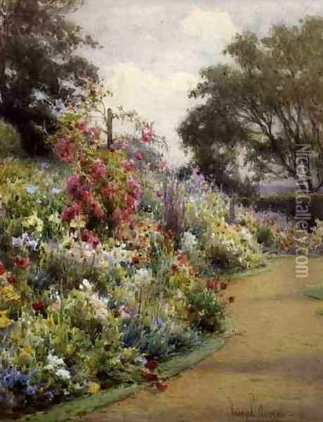 An Herbaceous Border Oil Painting - Harry.E. James