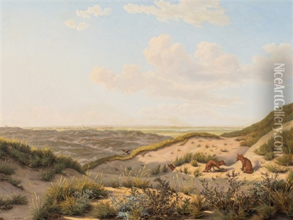 Dunes At Vejlby Oil Painting - Jens Peter (I.P.) Moeller