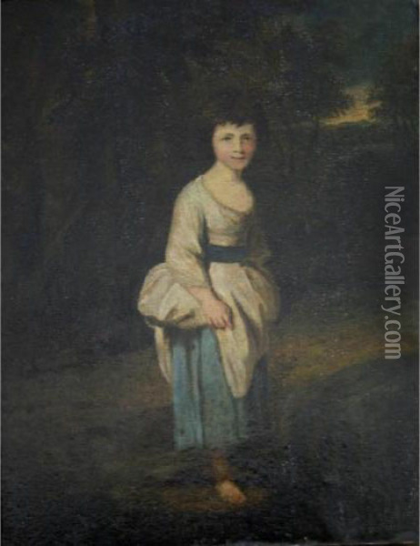 Portrait Of Country Girl By A Woodland Pool Oil Painting - Thomas Gainsborough
