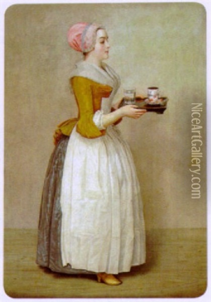 Das Schokolademadchen Oil Painting - Jean Etienne Liotard