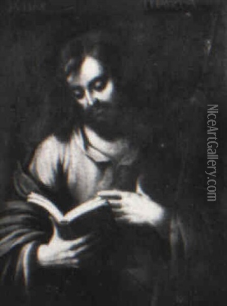 St. Judas Reading A Book Oil Painting - Bartolome Esteban Murillo