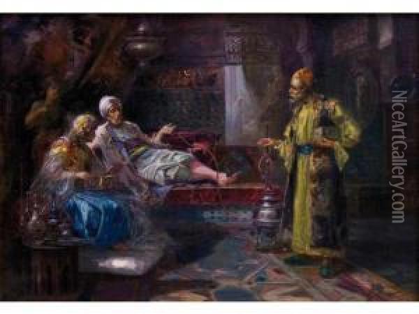 Scene Orientaliste Oil Painting - Joaquin Agrasot y Juan