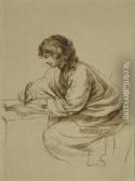 Scholar In Study Oil Painting - Guercino