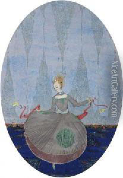 An Illustration For The Little Sea Maid Oil Painting - Harry Clarke