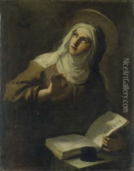 Santa Teresa D'avila Oil Painting - Giuseppe Mastroleo