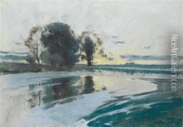 Winterliche Landschaft Oil Painting - Karl Hagemeister