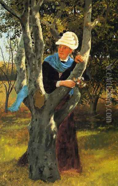 Among the Trees Oil Painting - John George Brown