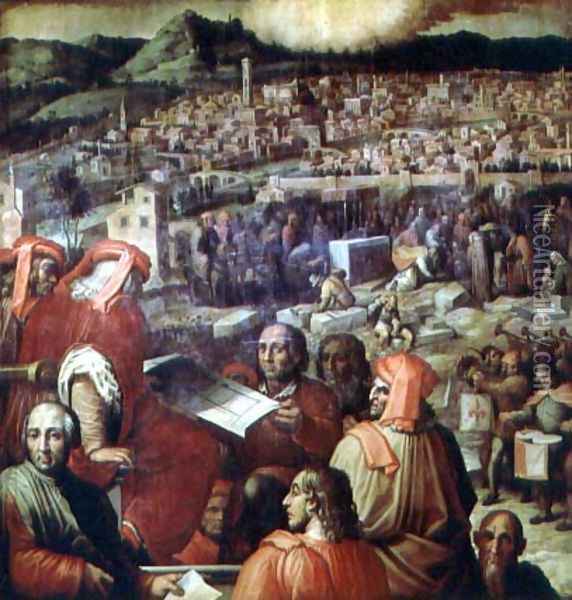 The Expansion of Florence from the ceiling of the Salone dei Cinquecento, 1565 Oil Painting - Giorgio Vasari