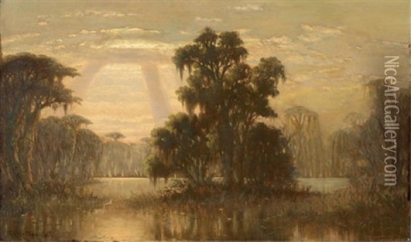 The Swamps Oil Painting - Joseph Rusling Meeker