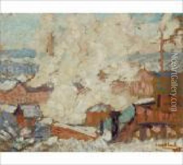Kymi Factories Oil Painting - Alfred William Finch