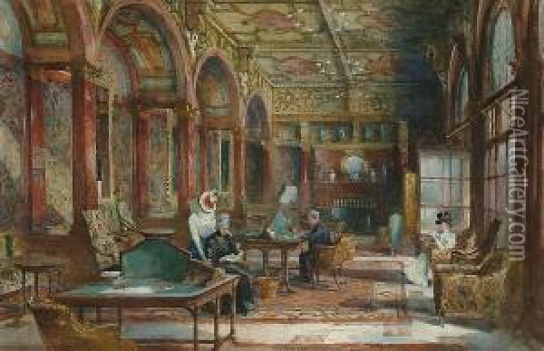 An Oppulent Interior Scene Oil Painting - Charles James Lauder