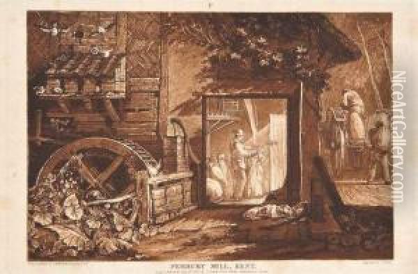 Pembury Mill, Kent Oil Painting - William Eddowes Turner